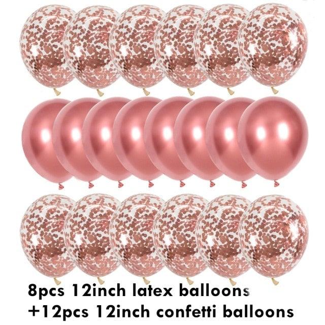 10/20 Star Metallic Confetti Latex Transparent 12inch Balloons For Baby Shower Birthday Party Wedding Decoration