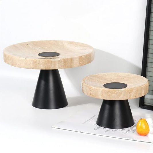 Marble salad bread fruit tray with bracket y travertine counter top bowl for table decoration and kitchen 240919