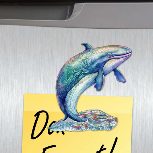 Whale's Melody Decorative Eco Wood Magnets Set of 6 by G. Debrekht - Wildlife Coastal Decor - 8090110G-S6