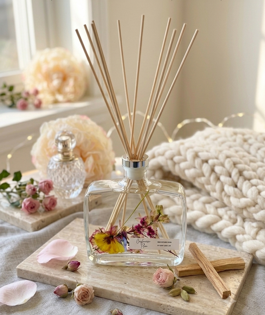 Handmade Botanical Reed Diffuser 12 OZ - Premium Aromatherapy Decor