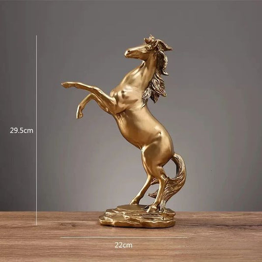 Creative Gold Silver Black Horse Resin Sculpture Horse Model Home Decor Animal Decoration Living Room Office Craft Decoration 250304