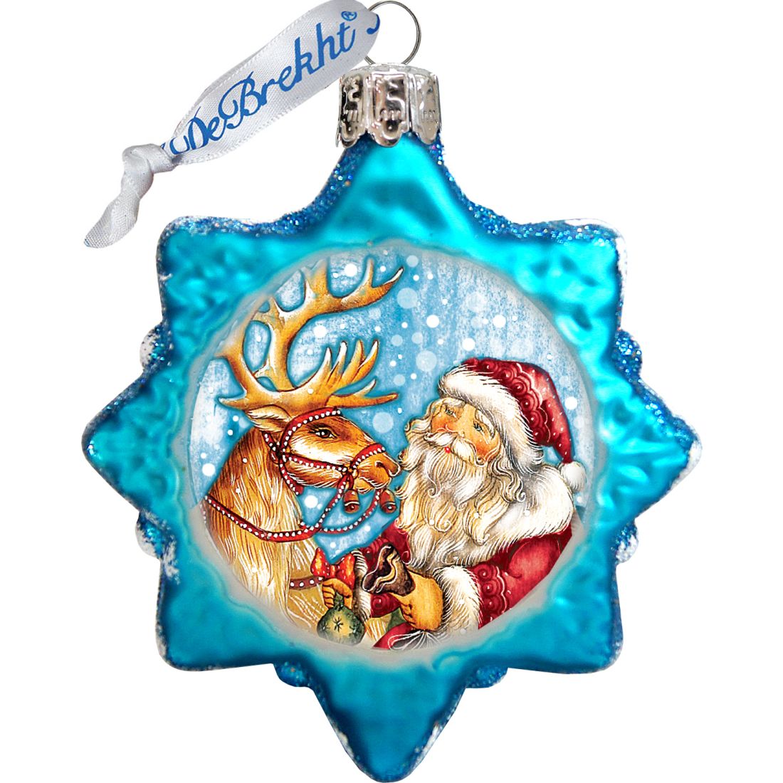 Christmas Santa Mercury Glass Ornaments Set of 3 by G. DeBrekht - Christmas Santa Snowman Decor - 770106S3