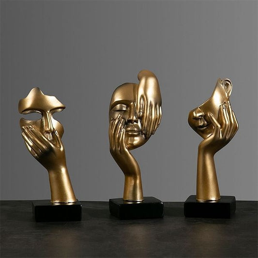 Resin Abstract Mask Statues European Miniature Figurines for Interior Home Office Study Desktop Decor Gift 250606
