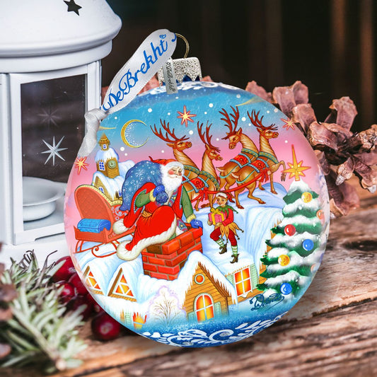 Special Delivery Ball Glass Ornament Limited Edition by G. DeBrekht - Christmas Santa Snowman Decor - 73845