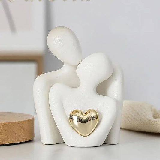 Couple Hugging Figurine Ceramic Couple Statue Abstract Modern Sculpture Love Figurines Art Craft Couple Home Accents 250715