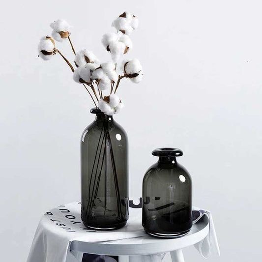 Nordic Vase Black Flower Vases He Decoration Accessories Living Ro Decor Vase Decoration Household Transparent Vases H251104