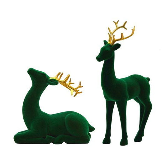 Reindeer Figurines Deer Statue Elk Sculpture Solid Synthetic Resin Living Room Home Christmas Decoration Tabletop Ornament 2025 251110