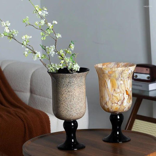 Vases French Vintage Floor Vase - Modern Textured Tall Pedestal Planter For Flowers Luxury Home Decor Midcentury Lamp BaseArt Object