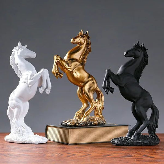 Resin Statue Golden White Black Horse Figure Nordic Abstract Ornaments For Figurines For Interior Sculpture Room Home Decor 251218