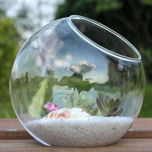 DIY Eco Bottle Micro Landscape Slanted Mouth Plant Container Flower Pot Hanging Round Glass Vase Garden Home Decor 25H1226