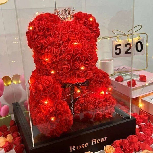 2025 New Artificial Flower Eternal Rose Teddy Bear for Mom Mother's Birthday Valentine's Day Anniversary Gifts & Decorations W260114
