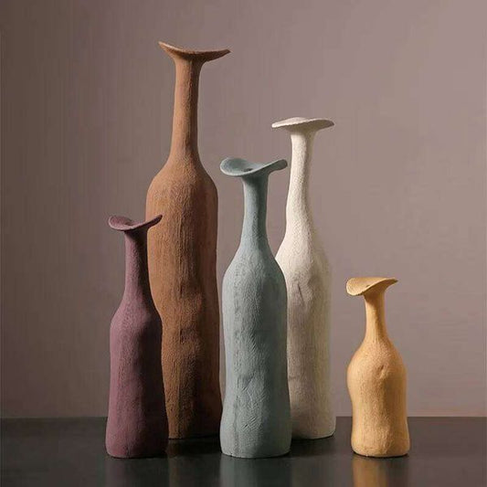 Valentine's Day 1pcNordic Style Ceramic Vase Modern Home Decoration Morandi Color Simple Art Primitive Living Room Decor Flower Arra 26Y0115