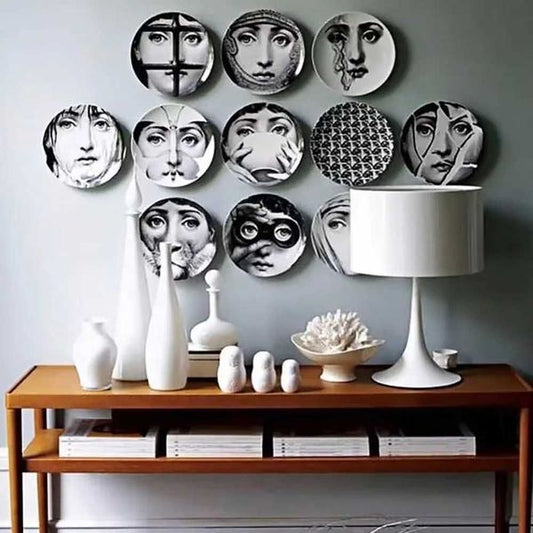 10 Inches Ceramic Pasta Hanging Board Decorative Wall Panel European Ceramic Art Nordic Style Handmade Wall Decor