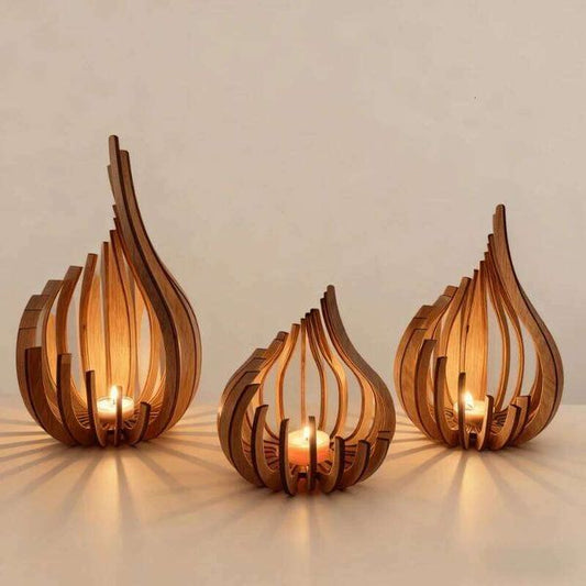 Artwork Streamline Wooden DIY Handmade Holder Decoration Ornament Candle Holder, Creating A Warm Atmosphere 26L0202