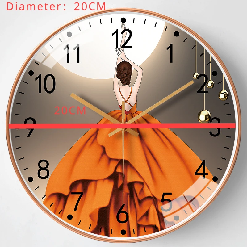 20Cm Wall Clocks Hanging Clock Bed Room Living Room Wall Clock with Silent Mechanism Battery Operated Wall Watch Decor Clocks