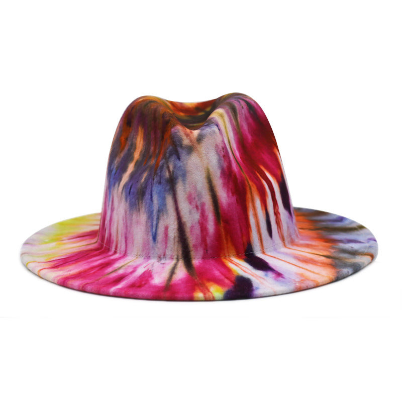 Beautiful Two Tone Luxury Fedora Hat Men's and Women's Hat Unique Retro Design Men's Fedoras Hat Colorful Fedoras Jazz Cap Elegant Soft Hat Wide Brim Party Hats 56-58CM