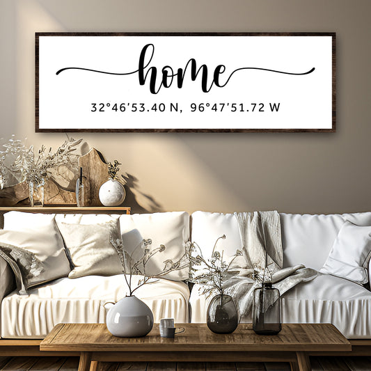 Family Home Coordinates Sign
