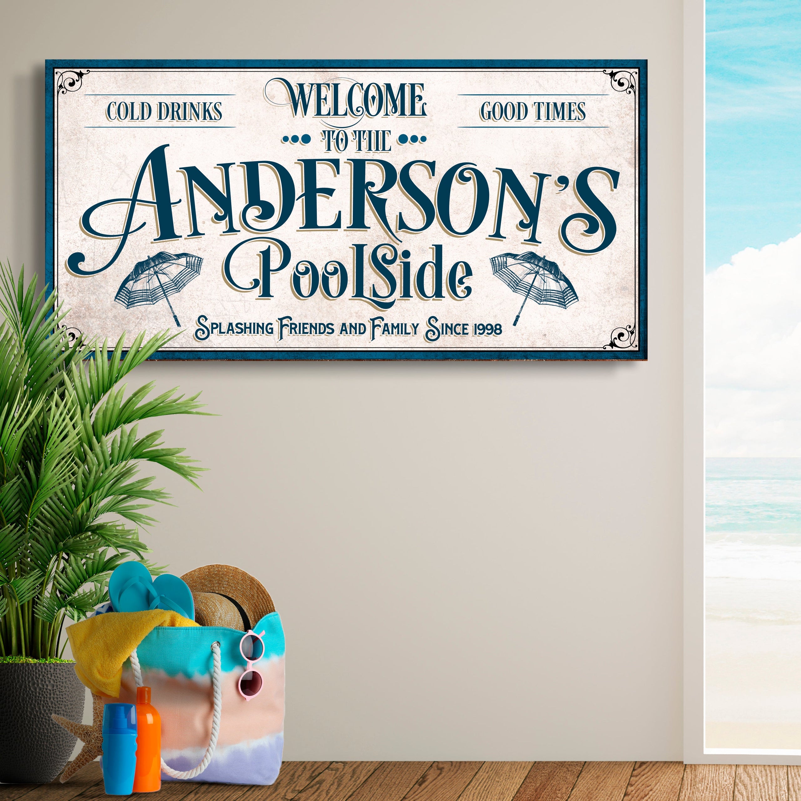 Personalized Pool Party Sign