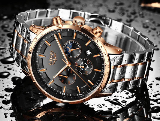 Men's Waterproof  Watch With Chronometers And Date Display Unique Design Perfect Gift