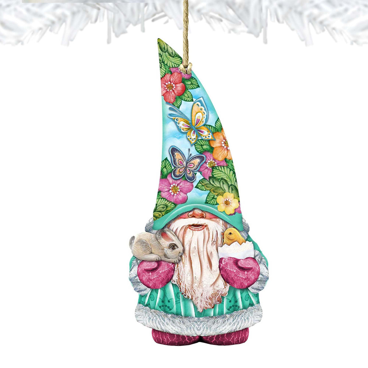 Spring Gnome Dwarf Wooden Ornaments by G. DeBrekht - Easter Spring Decor - 8611011