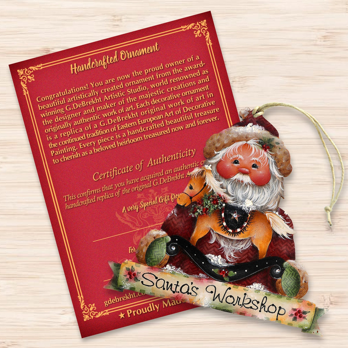 Santa's Workshop Wooden Ornaments by Jamie Mills-Price Christmas Santa Snowman Decor - 8611068-2-MP