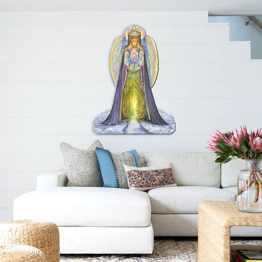 The Angel and The Blue Cat Oversized Decor by Josephine Wall - Christmas Decor - 845623H-JW - Unique Finds Market LLC