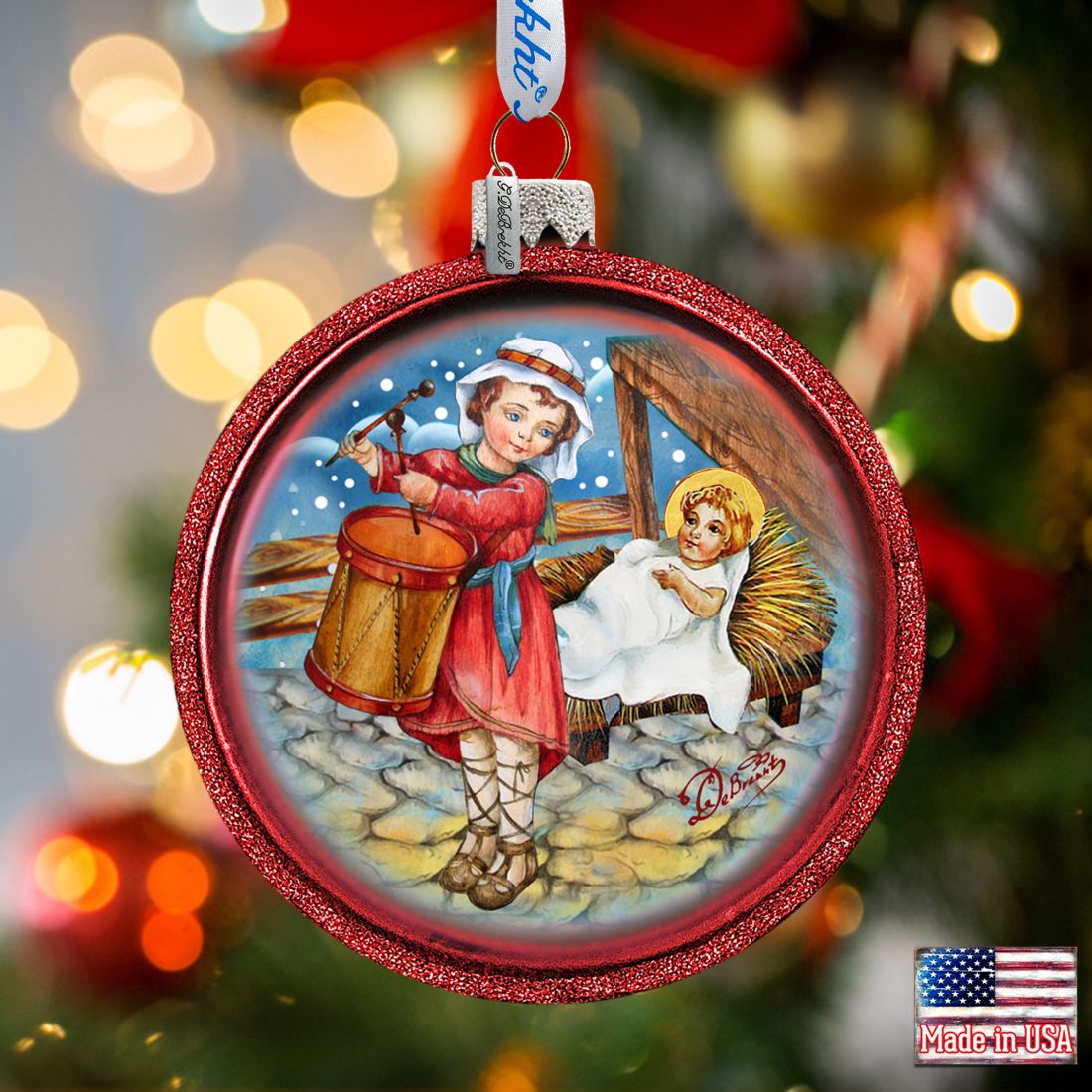 Nativity Story Glass Ornament Set of 3 by G. DeBrekht - Nativity Holiday Decor - 73750-S3