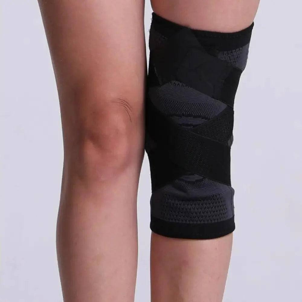 1PC Sport Knee Sleeve Support Men Kneepad Pressurized Elastic Knee Pads Fitness Gear Protector For Sport Improved Circulation Compression Support For Joint Pain