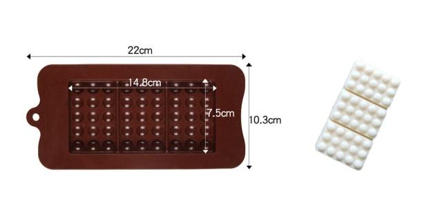 1PCS Silicone Mold 12 Cells Chocolate Mold Fondant Candy Bar Mould Cake Mode Decoration Kitchen Baking Accessories Silicone Break Apart Chocolate Molds Candy Protein Bar Silicone Mold