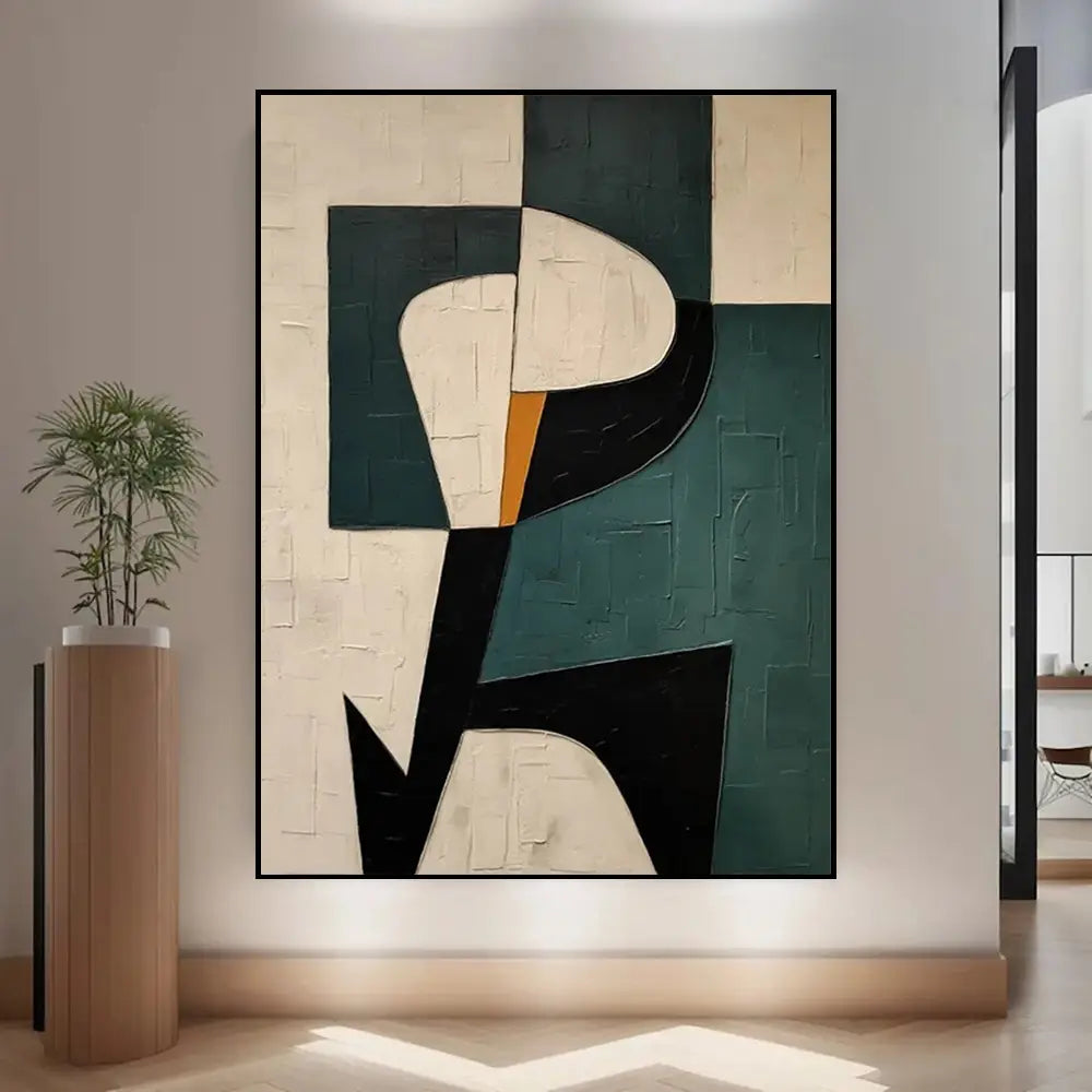 Handmade Green Abstract Canvas Painting Art