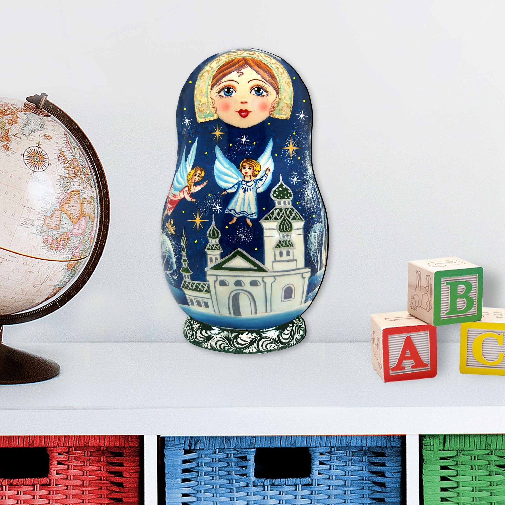 Flying Angels Nesting Doll Door Decor by G. DeBrekht - Christmas Decor - 8115941H