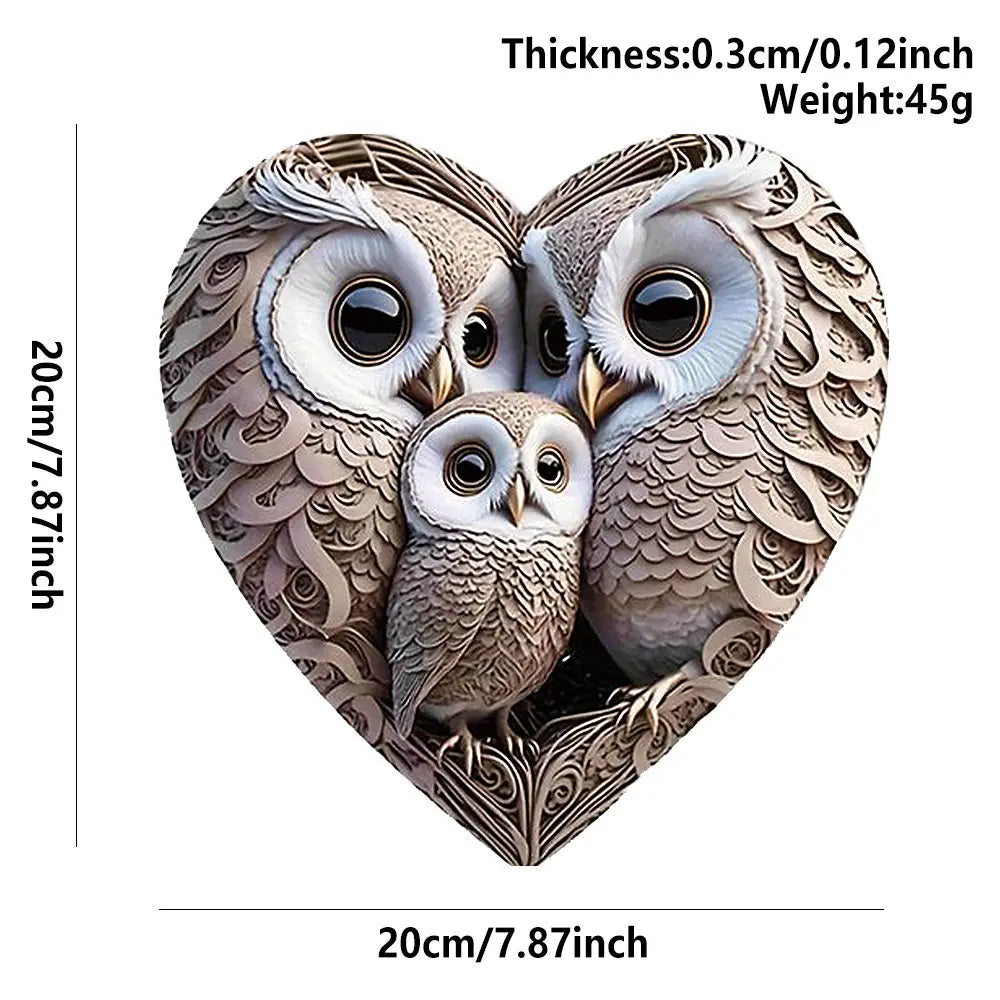 Retro Wooden Owl Doorplate Family Hanging Decor