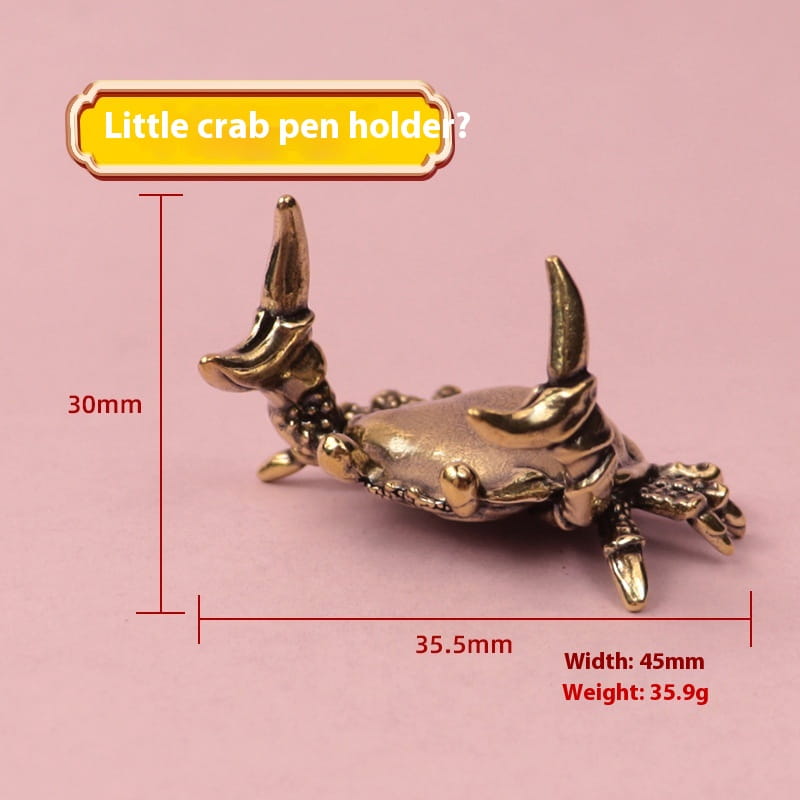 Brass Little Crab Pen Holder Home Decor