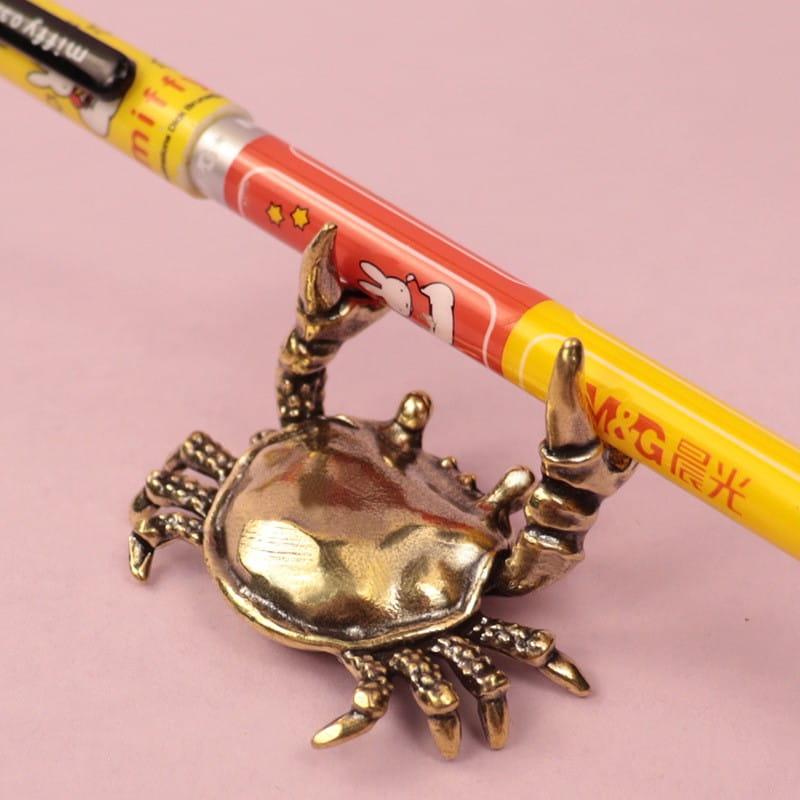 Brass Little Crab Pen Holder Home Decor