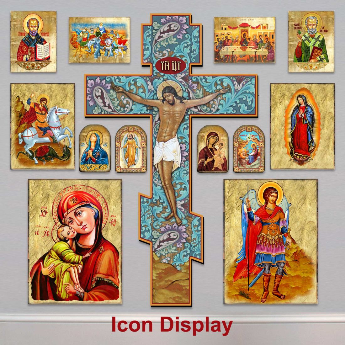 Jesus Modern Wooden Cross by D. Gelsinger - Inspirational Icon Decor - 88280-DG