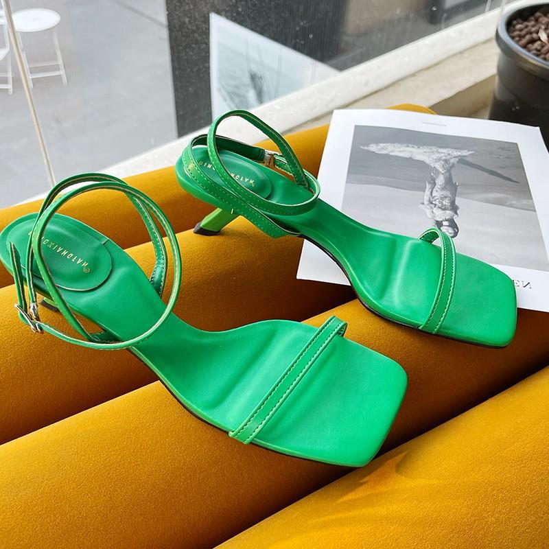 Colorful Women Sandals Slides Slippers Square Open Toe Slip On Thin Mid Heels Pumps Casual Narrow Band Open Toe Sandals Flip Flops Slip On Fashion Dress Heels Back High Heel Slide Slipper