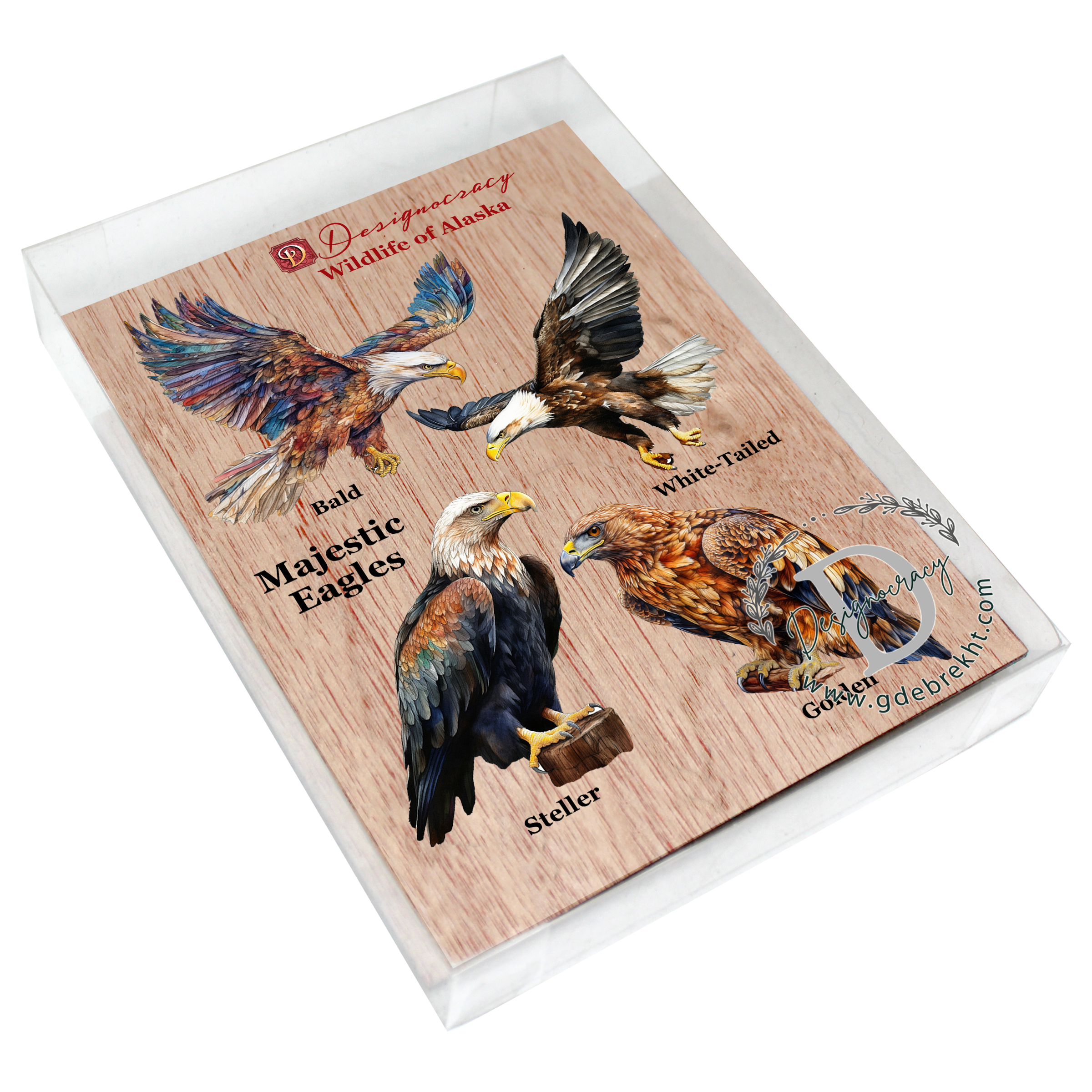Alaskan Eagles Eco Wood Ornaments Set of 3 by G. Debrekht - Wildlife Holiday Decor - 8091321S4