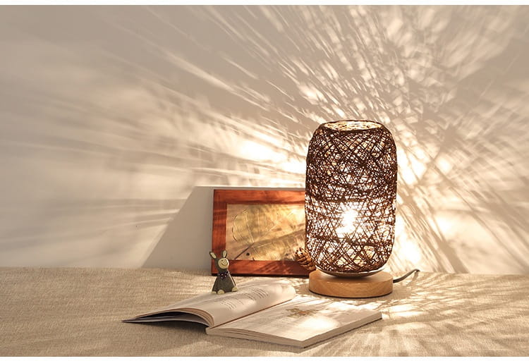 Beige Wooden Vine LED Night Light Table Lamp