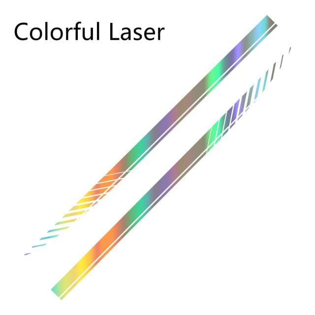 2PCS Universal Car Side Skirt Decal Stickers Body Side Sports Racing Stripe Car Side Stripes Universal Racing Sticker Decals Side Stripe Skirts Stickers Body Side Graphics Vinyl Sticker Decals Racing Sport Automobiles Body Wrap Car Accessories
