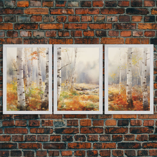 Trees Art Print, Nature Art, Forest Wall Art, Canvas Print, Wall Art, 3 Piece Wall Art, Farmhouse Wall Decor, Kitchen Wall Art, Bedroom Art