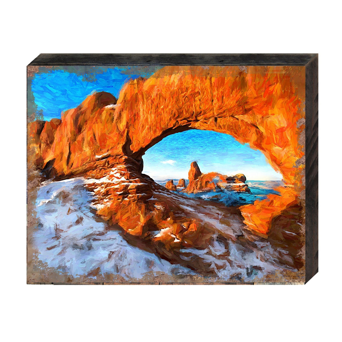 Schott Rock Canyon Landscape Wooden Wall Art by Nature Wonders - Nature Wildlife Decor  - 95229B