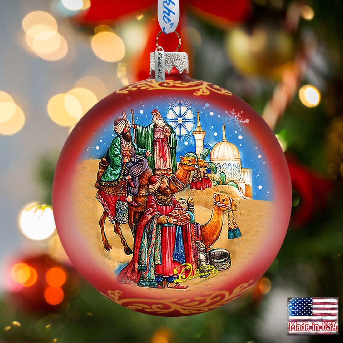 Nativity Story Glass Ornament Set of 3 by G. DeBrekht - Nativity Holiday Decor - 73750-S3