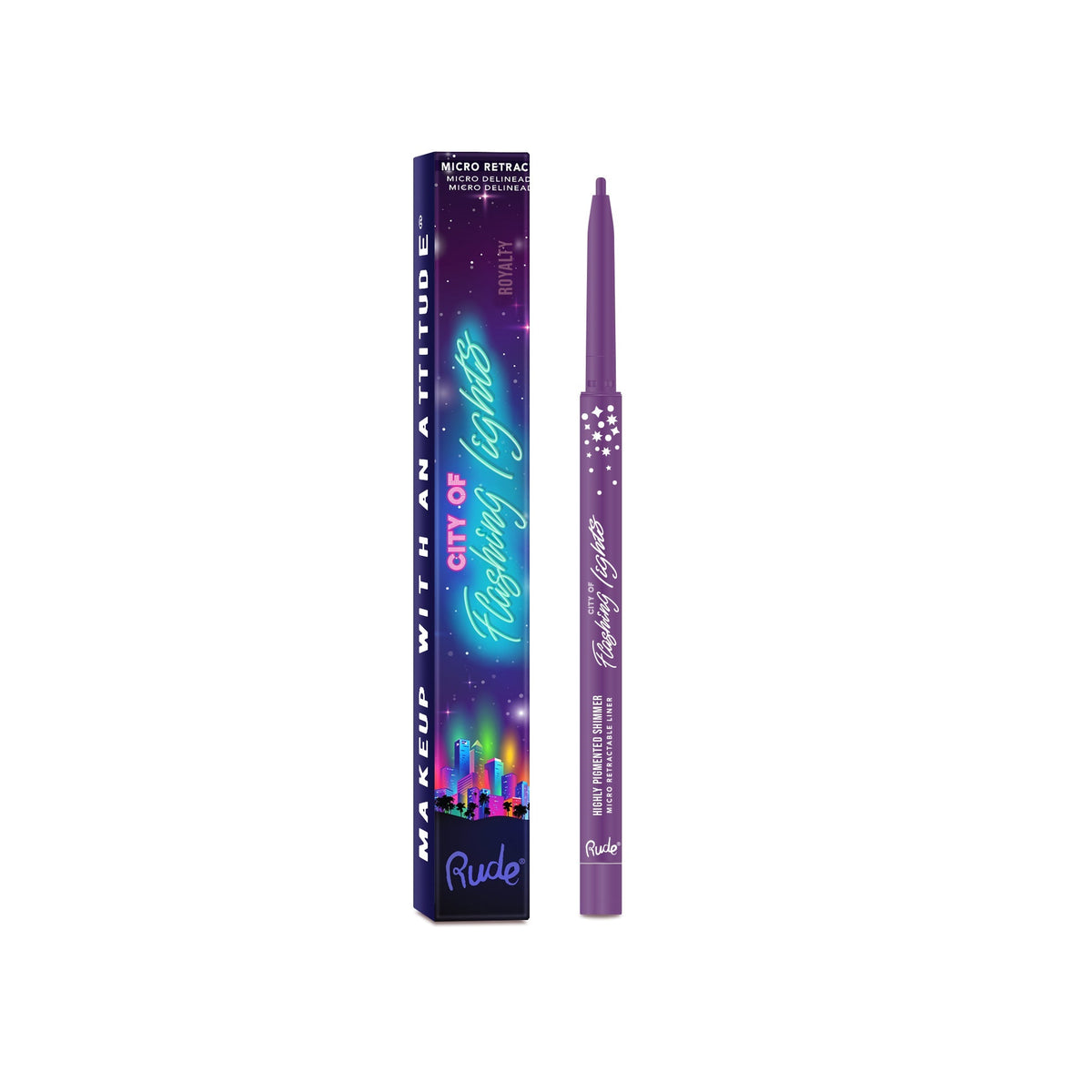 RUDE City of Flashing Lights Micro Retractable Liner - Royalty