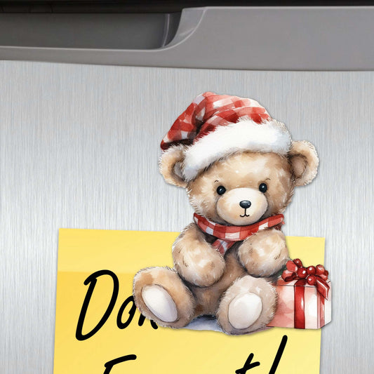 Christmas Teddy Bear Decorative Eco Wood Magnets Set of 6 by G. Debrekht - Christmas Décor - 8090011G-S6