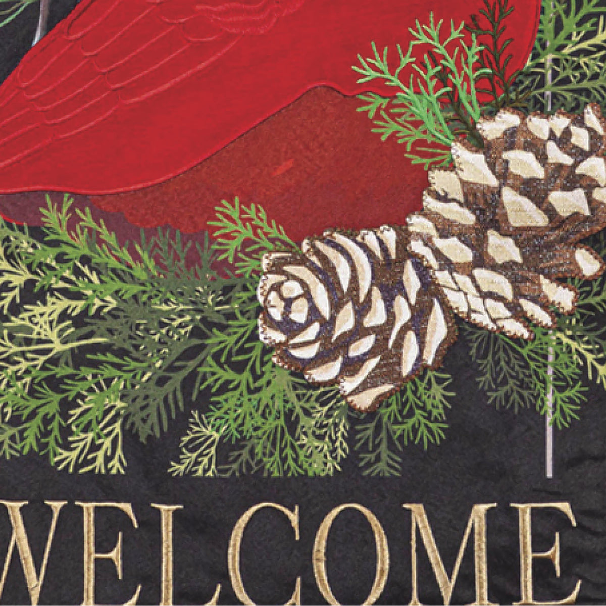 Cardinal and Evergreen Garden Flag