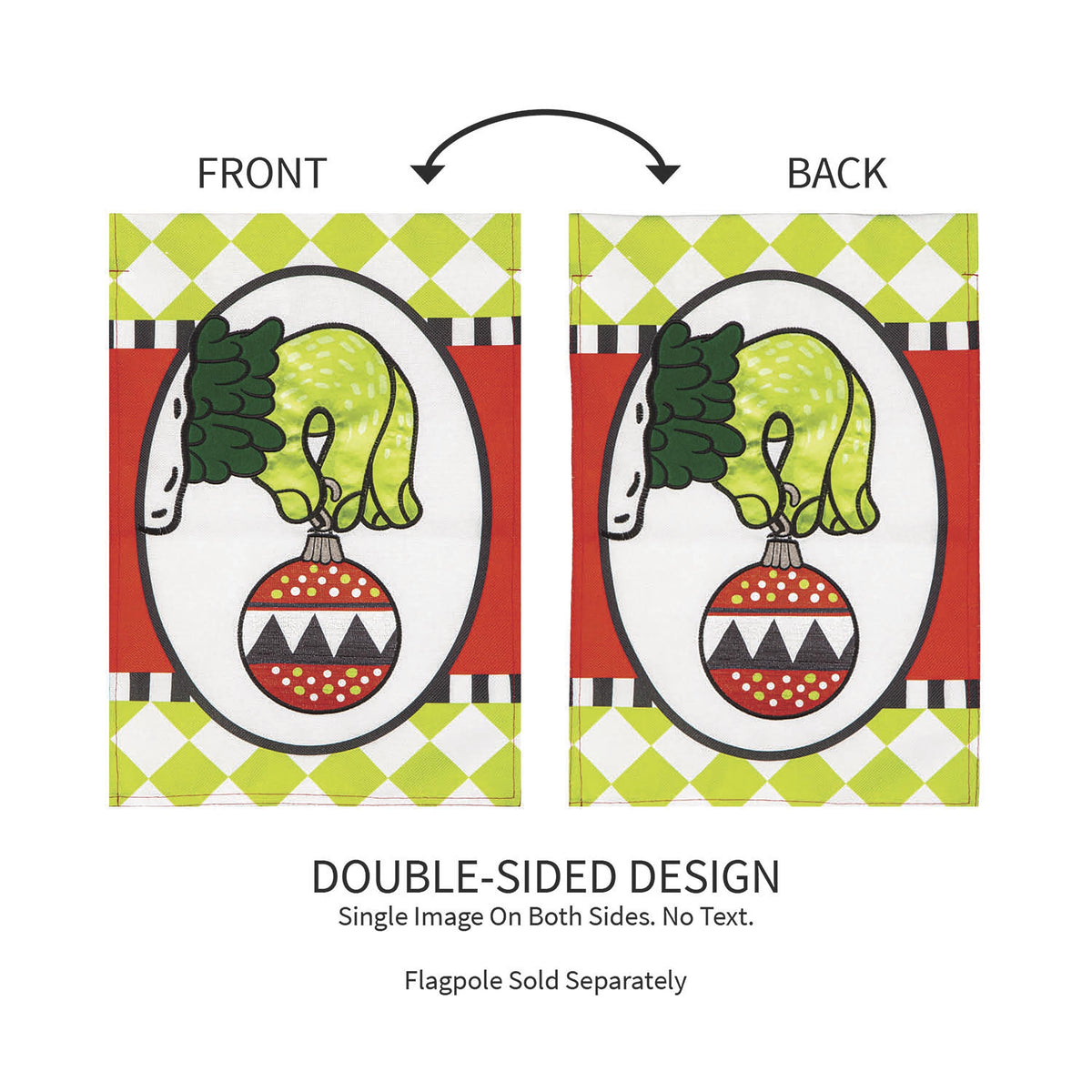 Christmas Monster Ornament Burlap Garden Flag