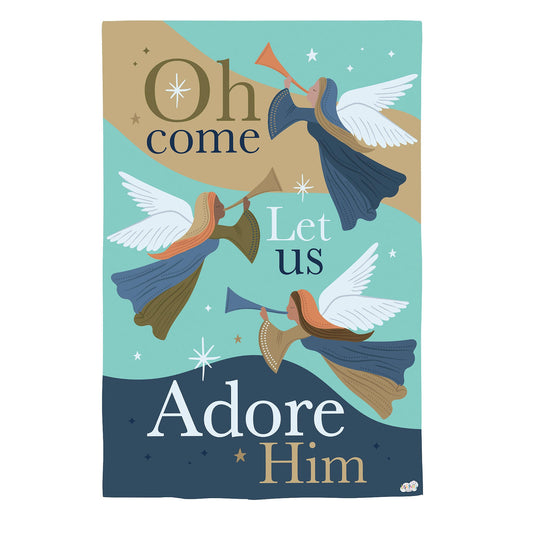 Oh Come Let Us Adore Him Suede House Flag