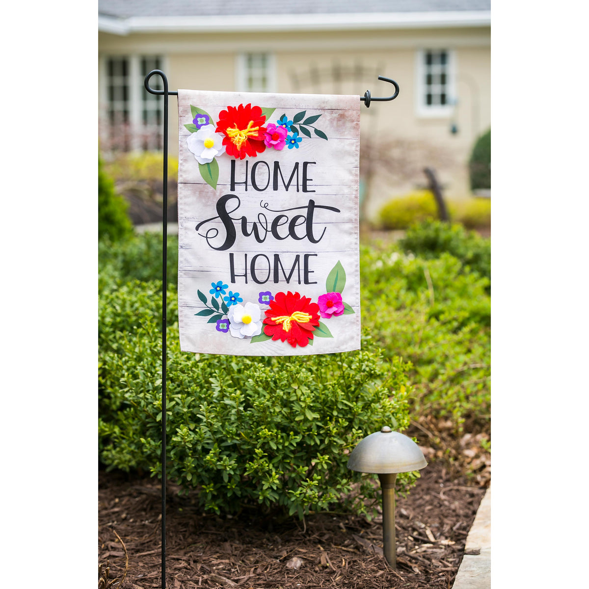Floral Home Sweet Home Garden Linen Flag