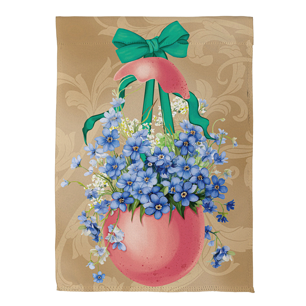 Floral Easter Egg Suede Garden Flag