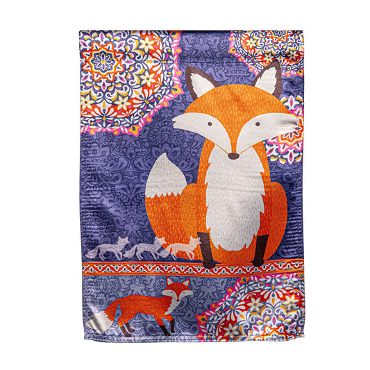 Fox in Fall Lustre Garden Flag